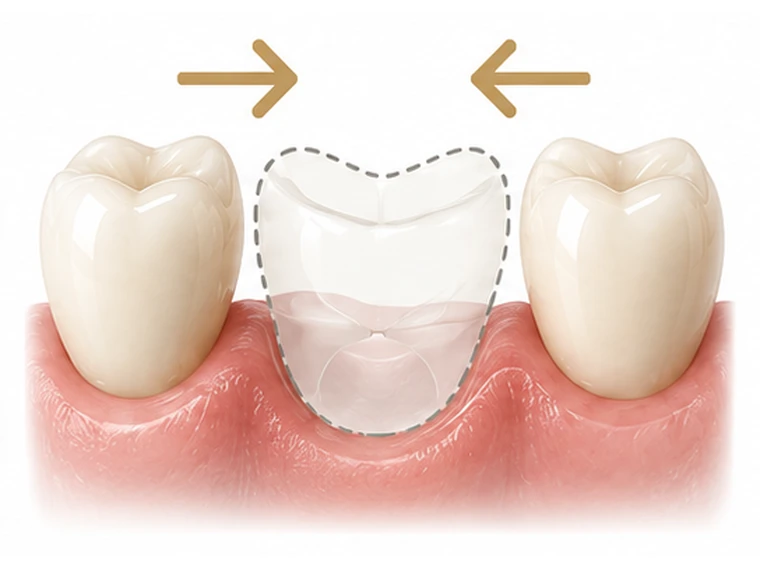 Gap between teeth with adjacent teeth tipping inward — Smile Spot Dentistry, Venice FL