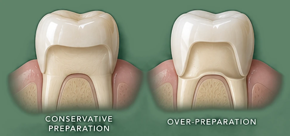 Conservative preparation beside over-preparation — Smile Spot Dentistry, Venice FL