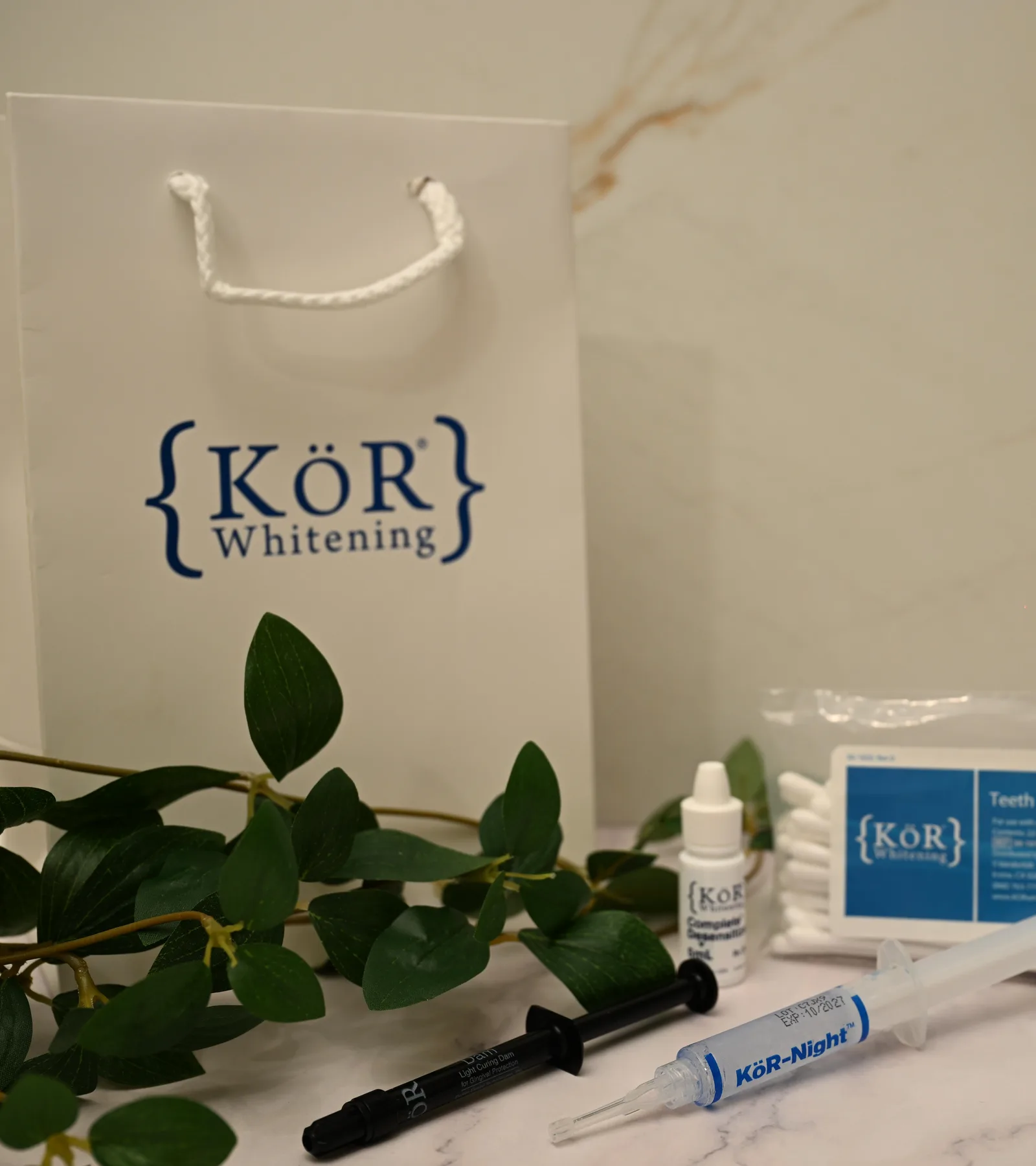 KöR Whitening system — refrigerated gel and custom trays at Smile Spot Dentistry, Venice, FL