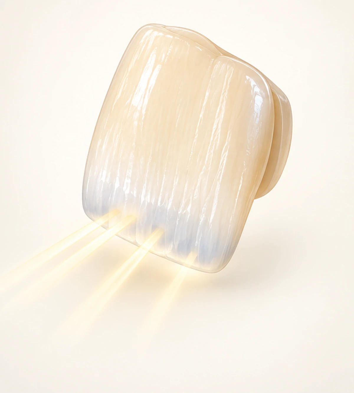 Illustration of an IPS e.max ceramic crown with light passing through its translucent edge