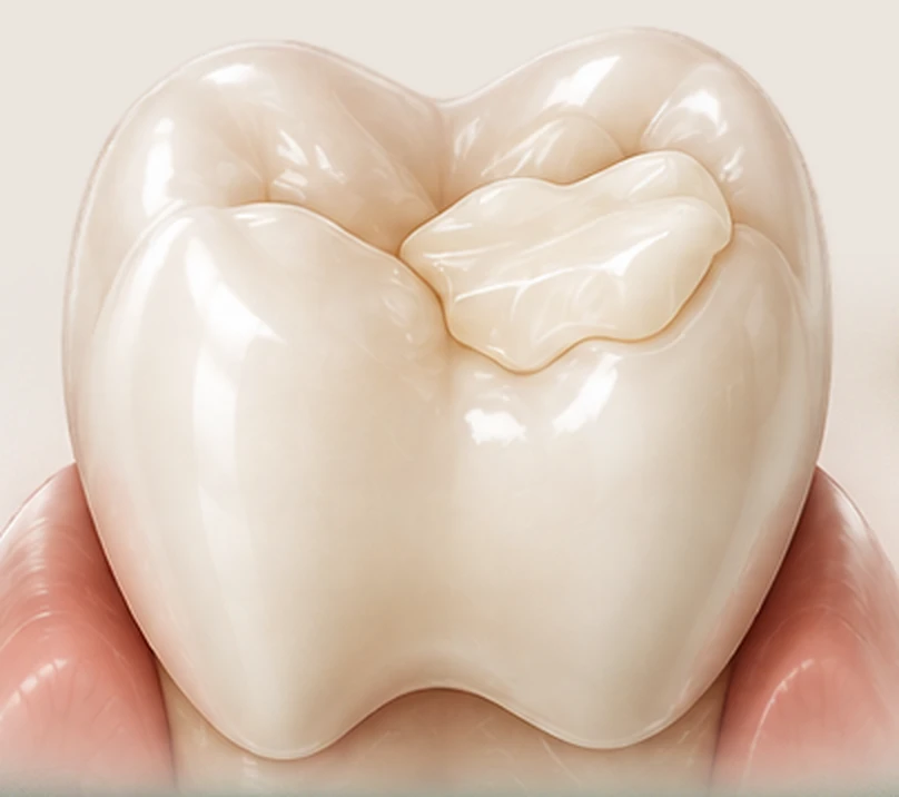 Tooth with a small direct composite filling — Smile Spot Dentistry, Venice FL